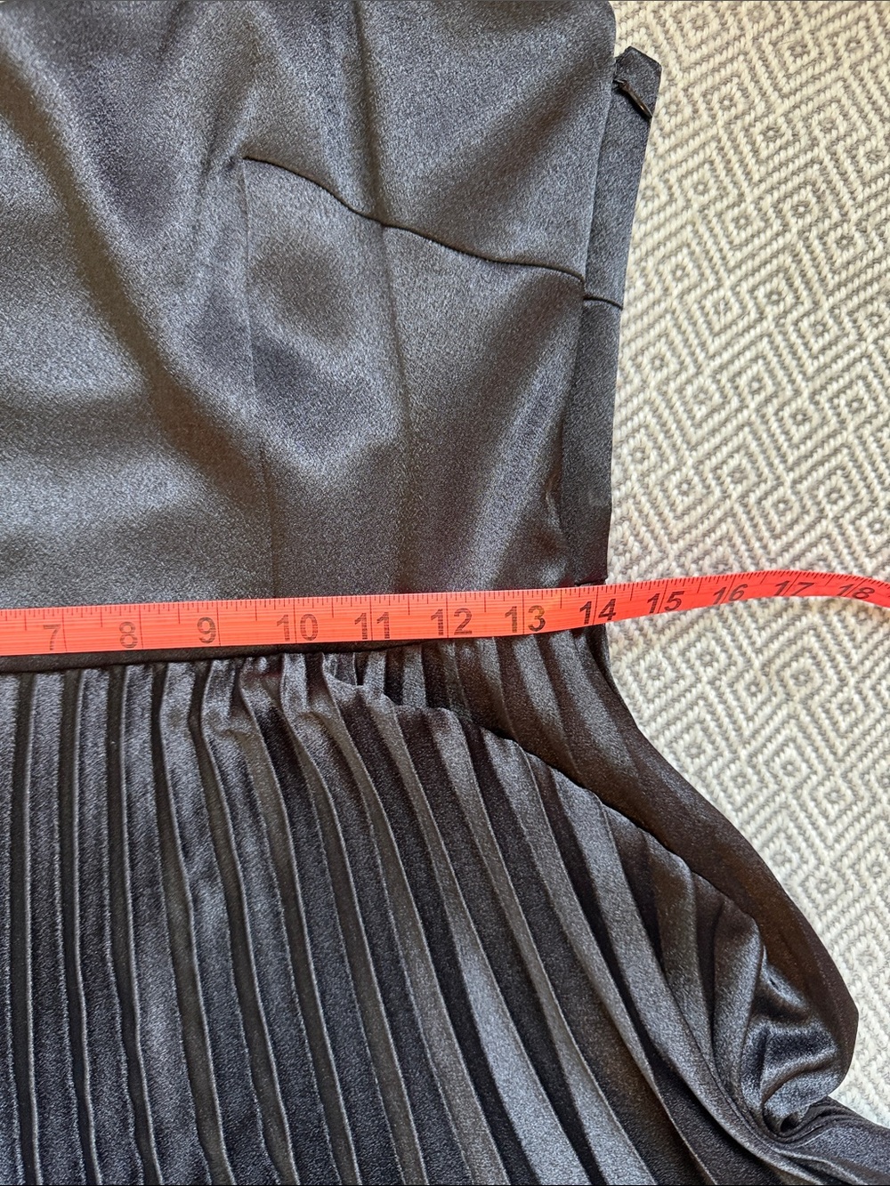 Gianni Bini Elegant Black accordion Dress with adjustable Spaghetti Straps - Picture 5 of 16